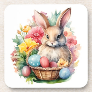 Happy Easter Bunny Waterverf schilderij Bier Onderzetter