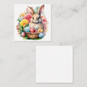 Happy Easter Bunny Waterverf schilderij Informatiekaartje (Voorkant / Achterkant)