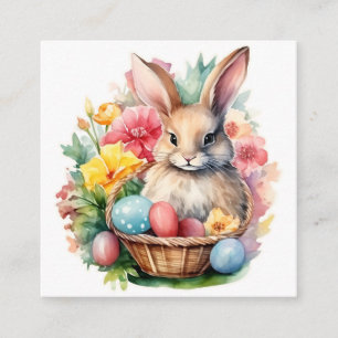 Happy Easter Bunny Waterverf schilderij Informatiekaartje