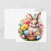 Happy Easter Bunny Waterverf schilderij Kaart (Voorkant / Achterkant)