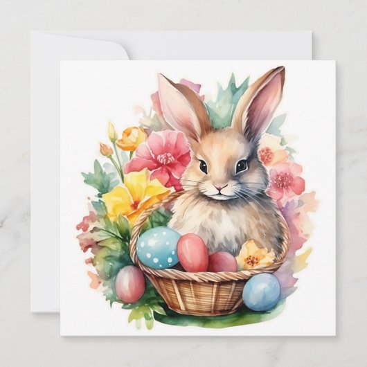 Happy Easter Bunny Waterverf schilderij Kaart (Voorkant)