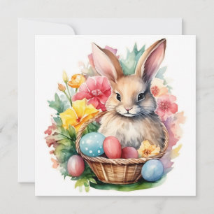Happy Easter Bunny Waterverf schilderij Kaart