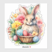 Happy Easter Bunny Waterverf schilderij Sticker (Vel)