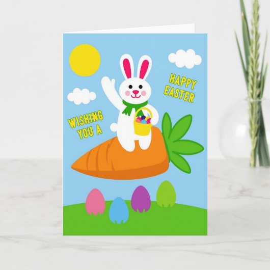 Happy Easter Bunny Wave Card Kaart (Voorkant)