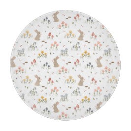 Happy Easter Bunny Wildflowers Schattige keukendec Snijplank