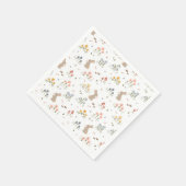 Happy Easter Bunny Wildflowers Schattigee Kinder p Servet (Hoek)