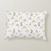 Happy Easter Bunny Wildflowers Schattigee Kinder S Accent Kussen (Achterkant)