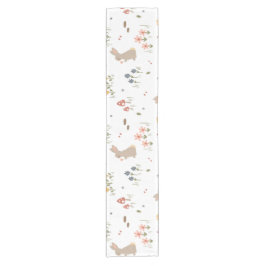 Happy Easter Bunny Wildflowers Schattigee konijnen Korte Tafelloper