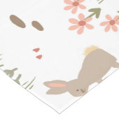 Happy Easter Bunny Wildflowers Schattigee konijnen Korte Tafelloper (Hoek)