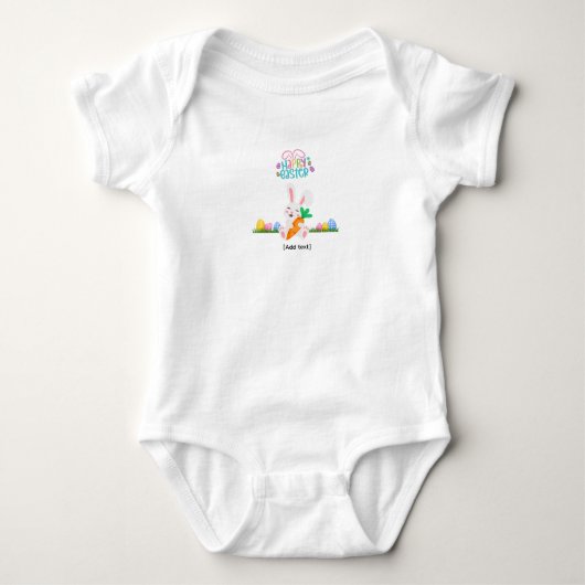 Happy Easter Bunny with Carrot - Colorful Baby Bod Romper (Voorkant)