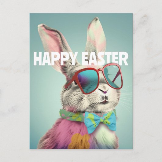 Happy Easter Bunny with Sunglasses Funny Briefkaart (Voorkant)