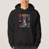 Happy Easter Bunny Wolf Easter Day Groovy Hoodie (Voorkant)