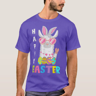 Happy Easter Bunny Women Llama Easter Day Eggs Hun T-shirt