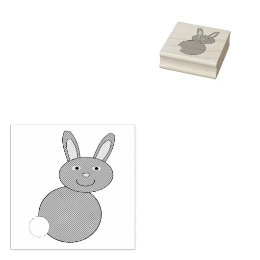 Happy Easter Bunny Wood Art Stamp Rubberstempel (Gestempeld)