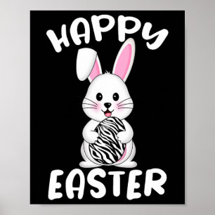 Happy Easter Bunny Zebra print Bunny Easter Co