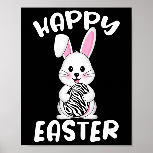 Happy Easter Bunny Zebra print Bunny Easter Co (Voorkant)