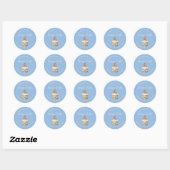 Happy Easter Cake Bunny Dusty Blue Ronde Sticker (Vel)