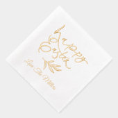 Happy Easter Calligraphy Script Persoonlijke naam Folie Servetten (Rechts)