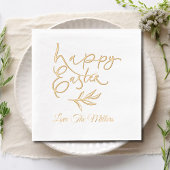 Happy Easter Calligraphy Script Persoonlijke naam Folie Servetten