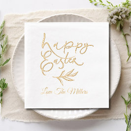 Happy Easter Calligraphy Script Persoonlijke naam Folie Servetten