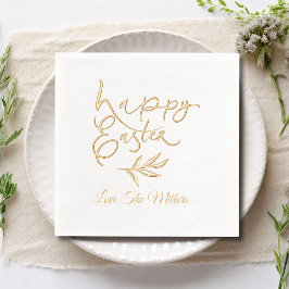 Happy Easter Calligraphy Script Persoonlijke naam Folie Servetten