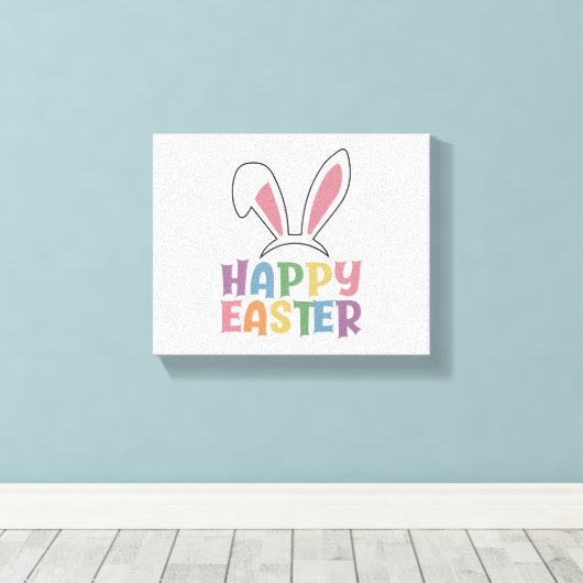 Happy Easter Canvas Afdruk (Insitu (Houten vloer))