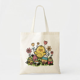Happy Easter Canvas tas: Vier de lente in stijl Tote Bag