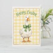Happy Easter Card With White Duck Feestdagenkaart (Staand voorkant)