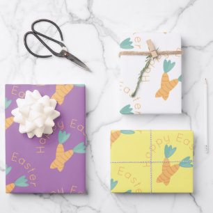 Happy Easter Carrot Bunch Inpakpapier Vel