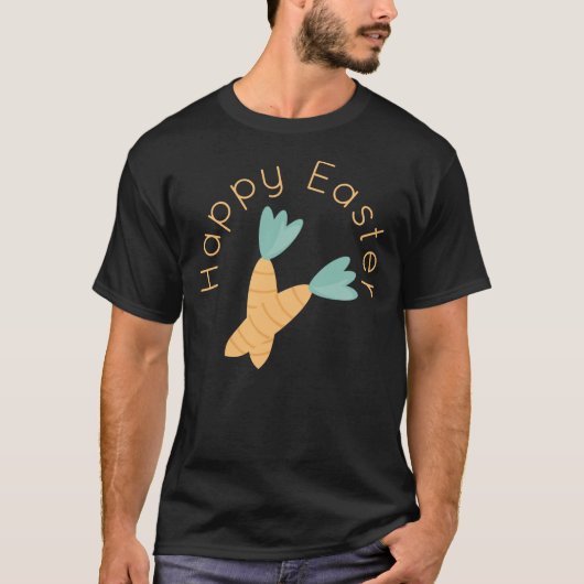 Happy Easter Carrot Bunch Mannen T-shirt (Voorkant)