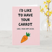 Happy Easter Carrot Card Kaart (Gele Bloem)
