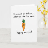 Happy Easter Carrot Friend Card Kaart (Gele Bloem)