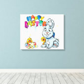 Happy Easter Cartoon Canvas Afdruk (Insitu (Houten vloer))