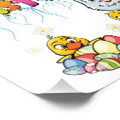 Happy Easter Cartoon Foto Afdruk (Hoek)