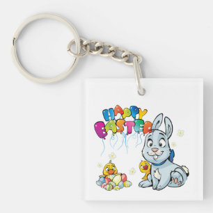 Happy Easter Cartoon Sleutelhanger