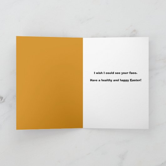 Happy Easter Cat in konijnenoren en gezichtsmasker Feestdagen Kaart (Binnen)