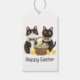 Happy Easter Cats Paasmand Baby Chicks Cadeaulabel