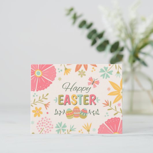 Happy Easter Celebration Briefkaart (Staand voorkant)