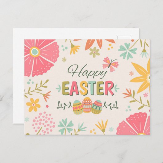 Happy Easter Celebration Briefkaart (Voorkant / Achterkant)