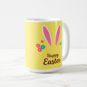 Happy Easter Celebration Kaart met Bunny Ears Koffiemok (Voorkant rechts)