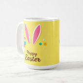 Happy Easter Celebration Kaart met Bunny Ears Koffiemok (Voorkant links)