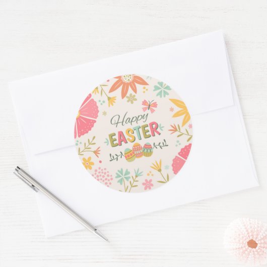 Happy Easter Celebration Ronde Sticker (Envelop)