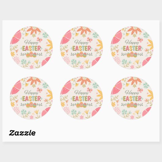 Happy Easter Celebration Ronde Sticker (Vel)