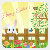 Happy Easter Celebration Vierkante Sticker (Voorkant)