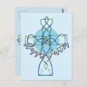 Happy Easter Celtic Knot Cross Briefkaart (Voorkant / Achterkant)
