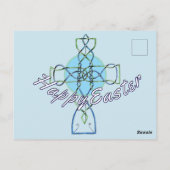 Happy Easter Celtic Knot Cross Briefkaart (Achterkant)