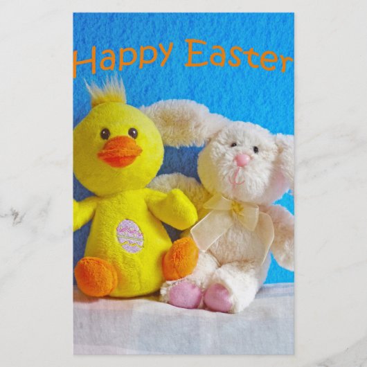 Happy Easter Chick + Bunny Briefpapier (Voorkant)