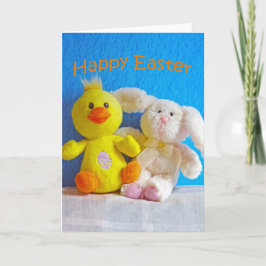 Happy Easter Chick + Bunny Feestdagen Kaart