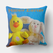 Happy Easter Chick + Bunny Kussen (Achterkant)