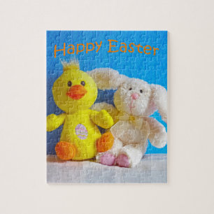 Happy Easter Chick + Bunny Legpuzzel